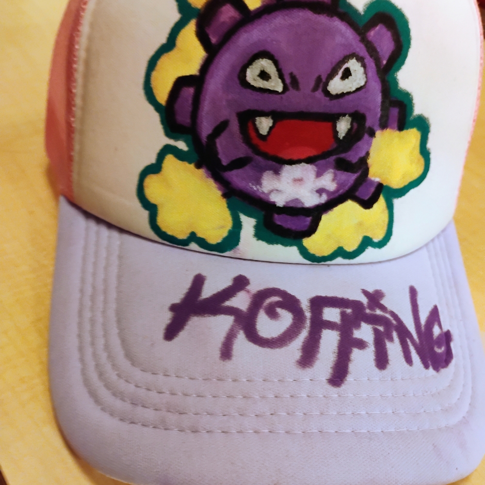 Custom Koffing Trucker Hat Hand Painted By Local Artist